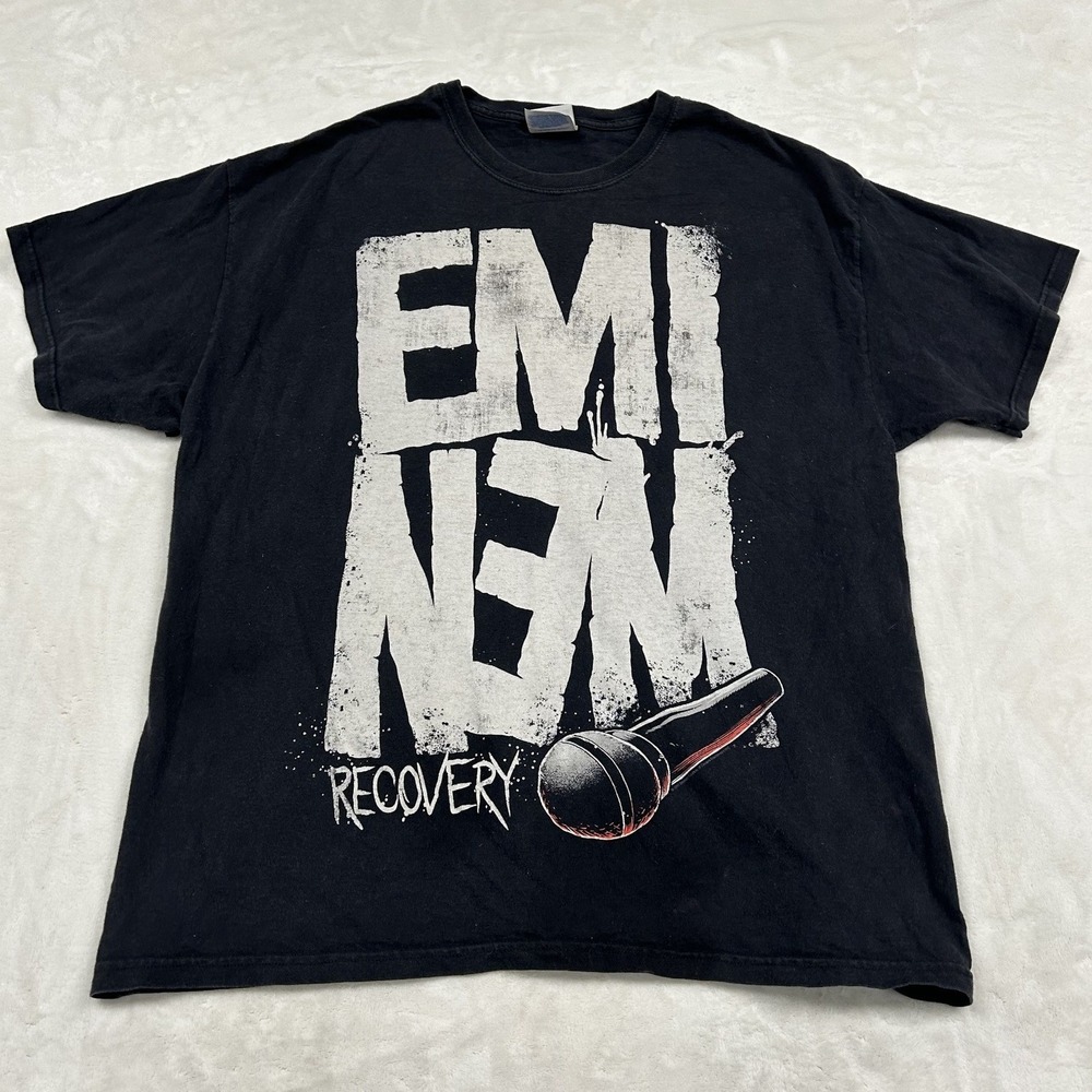 Hanes Eminem Recovery Graphic T-Shirt Mens XL Black Short Sleeve Rap Tee 2010
